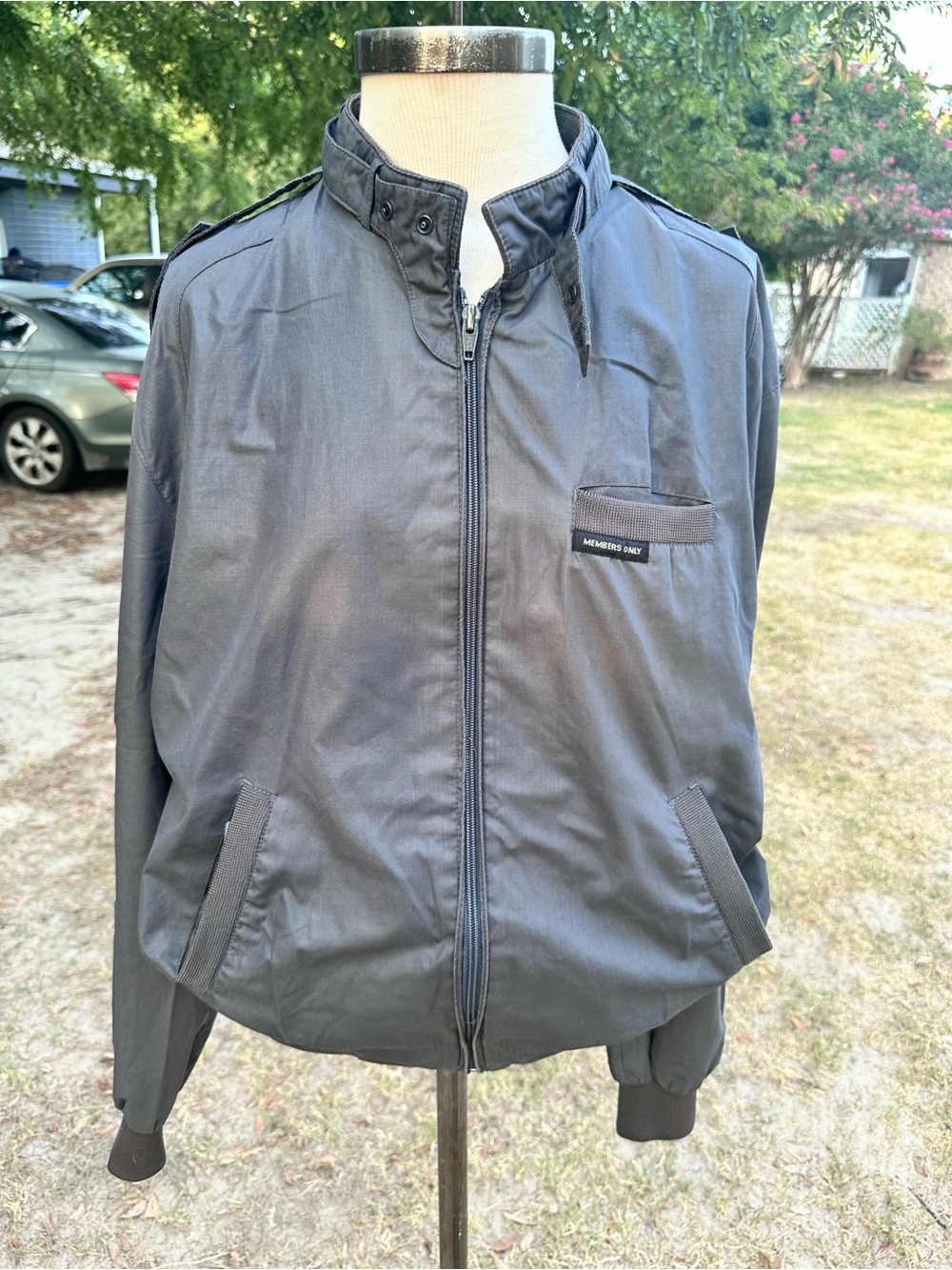 Vintage Members Only Gray Racer Jacket